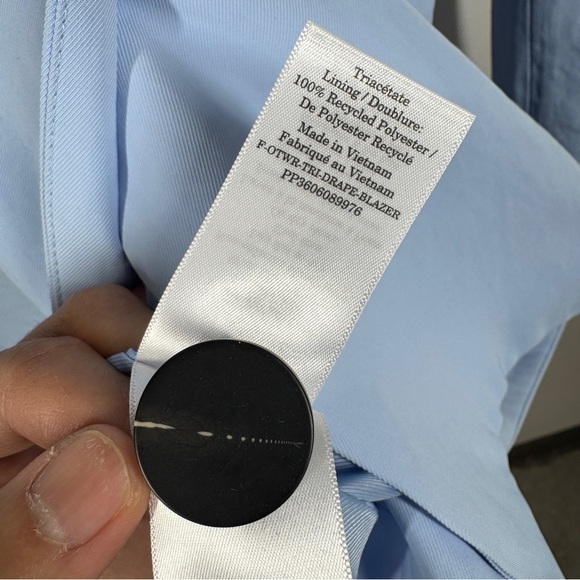 Everlane Light Blue Double Breasted Career Relaxed Fit Blazer Size 6 - Picture 14 of 16